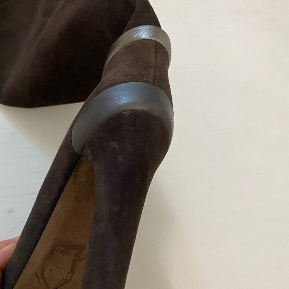 Fendi Thigh High Boots, Brown Suede sz 36 - Picture 10 of 11